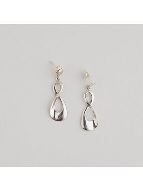 Sterling Silver Infinity Figure 8 Dangle Drop Earrings Signed PHR 925 Jewelry